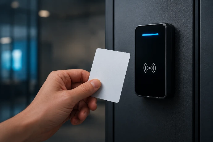 Leitor de cartões RFID para controlo de acessos