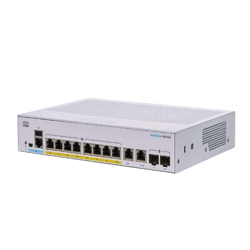 [CBS350-8FP-E-2G-UK] 10-port Gigabit Managed Switch (8 PoE+ budget 120W, 2 copper/SFP combo) - UK