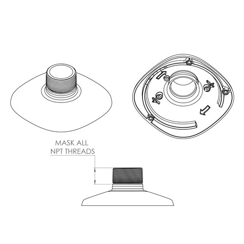 [H4A-MT-NPTA1] NPT adapter for use with H5A/H4A pendant dome cameras