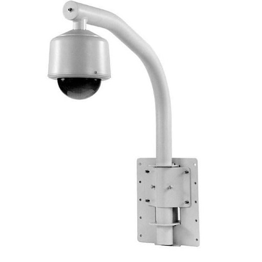 Parapet wall mount for Spectra and DF5 outdoor pendant style domes. Mounts to inside or outside of parapet wall. White