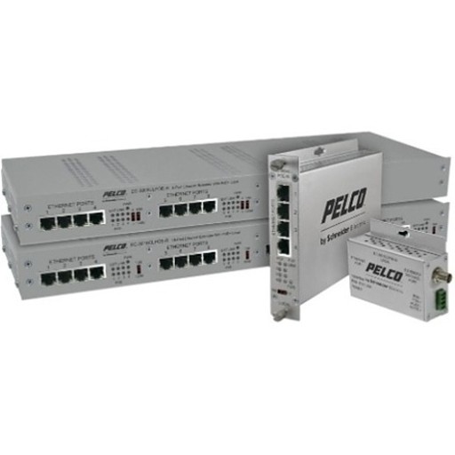 EthernetConnect Local Sixteen Port Extender Coax with Pass Through PoE to 15 Watts 1 RU Rack Mount