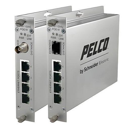 [EC-4BY1SWCPOE-W] EthernetConnect Local Eight Port Extender Coax with True PoE to 30 Watts 1 RU Rack Mount