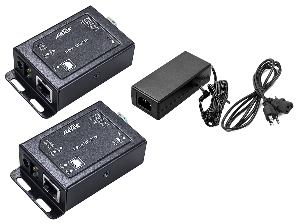 [2E10-110-kit-A] 2E10-110-RX EPo2 adapter x1
2E10-110-TX EPo2 adapter x1
Bundled 65W@56VDC power adapter x1