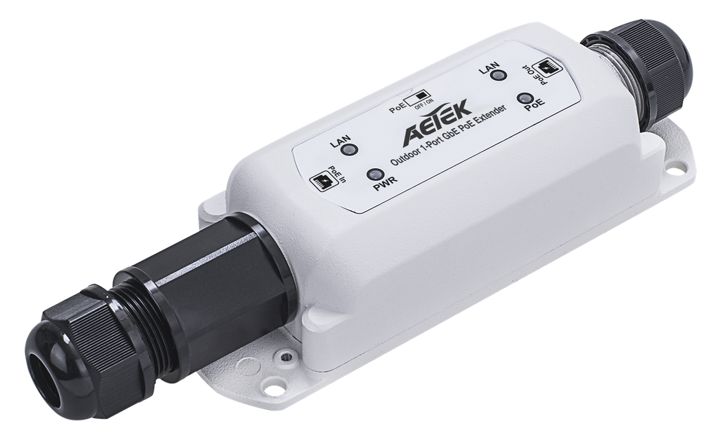 [E69-201] 1-Port 802.3bt PoE++ to 1-Port 802.3at/bt PoE++ Extender
IP67/ IK10 cast aluminum case
6KV Surge protection
Operating temperature: -40°C ~ 65°C
