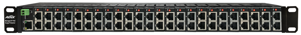 24-CH Managed PoE Surge Protector
Managed IP PoE 
10KA/20KV
802.3af/802.3at/802.3bt/UPoE
1G/2.5G