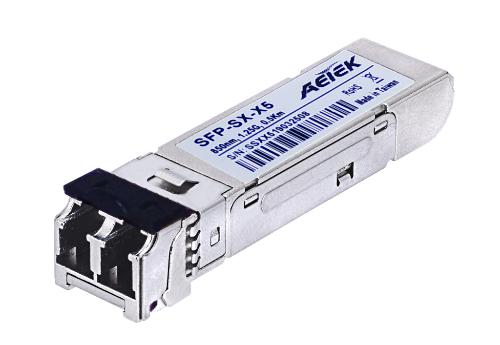 1.25G Ethernet Transceiver,
Multi-mode,SFP Type,1310nm,
FP-LD-2Km,Duplex LC, DC 3.3V