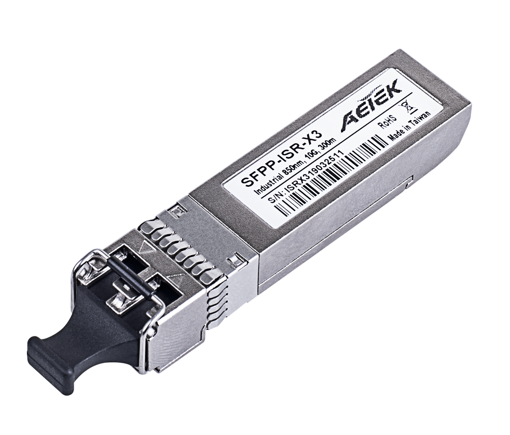 [SFPP-SR-X3] 10G Ethernet Transceiver,
Multi-Mode, SFP+ Type, 850nm,
VCSEL-0.3Km, Duplex LC, with DDM, DC
3.3V